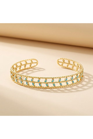 Pulseira rígida banhada a ouro fino amarelo