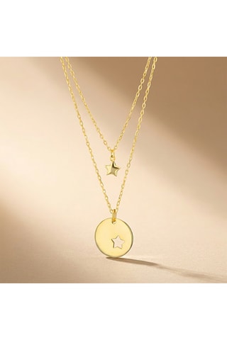 Colar corrente dupla folheado a ouro fino amarelo