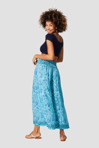 Pantalon wide legs taille haute - Bleu