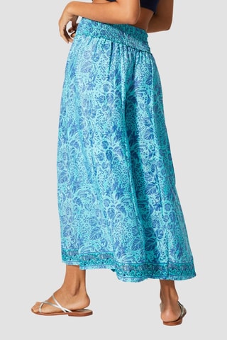 Pantalon wide legs taille haute - Bleu