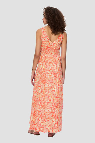 Robe longue - Blanc et orange