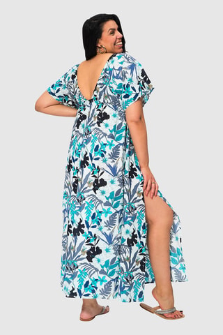 Robe longue - Noir et bleu