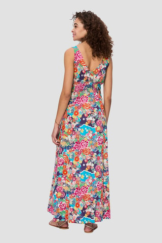 Robe longue - Bleu, vert et orange