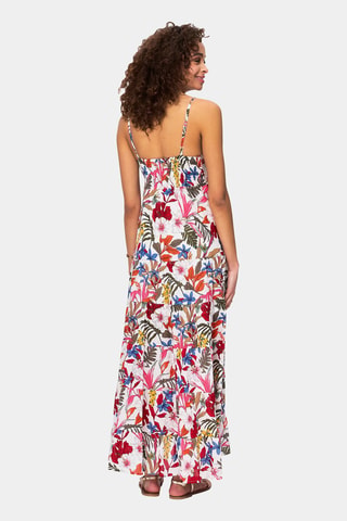 Robe longue - Bleu, rose et vert