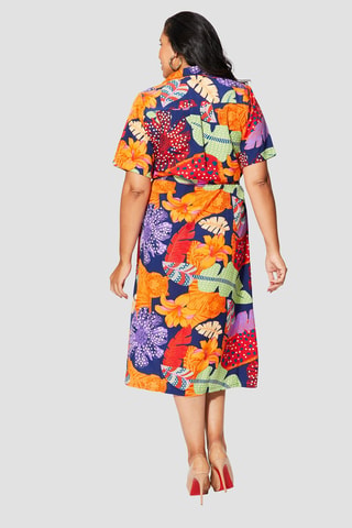 Robe longue - Orange et violet