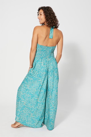 Combinaison fleurie - Beige et bleu