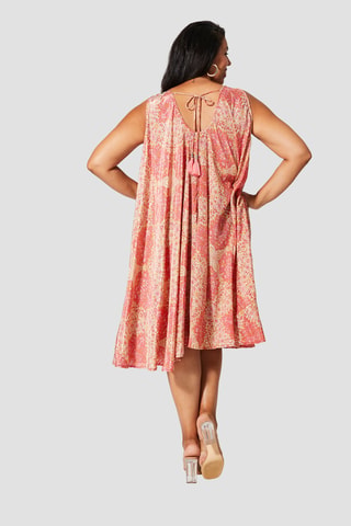 Robe - Blanc, orange et rose
