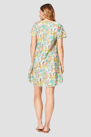 Robe courte - Blanc et multicolore