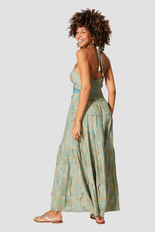 Robe - Beige et bleu