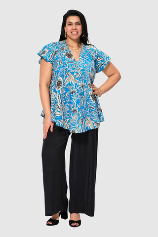 Blouse - Bleu - Noir et bleu