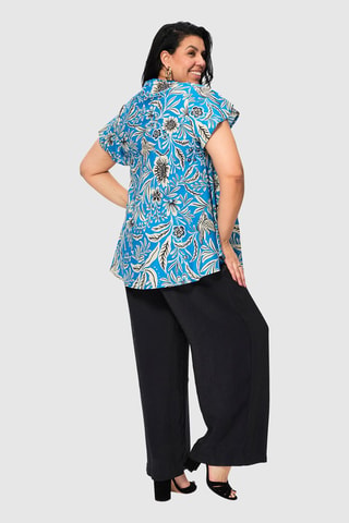 Blouse - Bleu - Noir et bleu