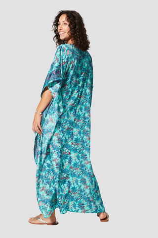 Caftan - Blanc, bleu et vert