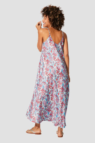 Robe longue - Blanc, rouge et bleu