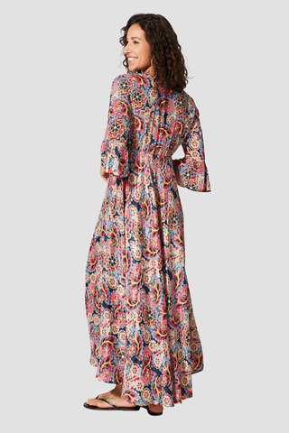 Robe longue - Noir et rouge