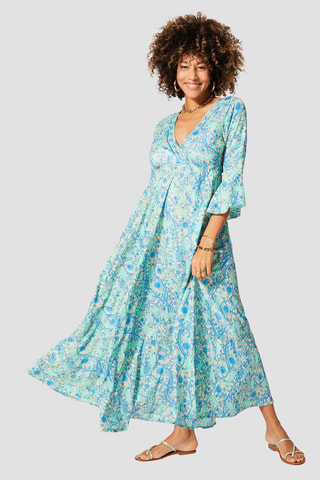 Robe - Beige et bleu