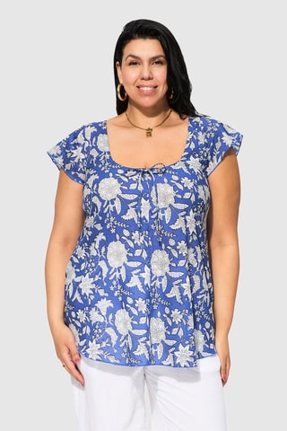 Blouse - Blanc et bleu