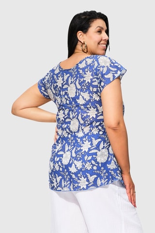 Blouse - Blanc et bleu