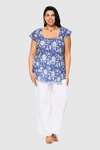 Blouse - Blanc et bleu