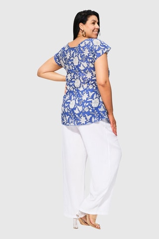 Blouse - Blanc et bleu