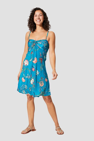 Robe - Blanc, bleu et vert