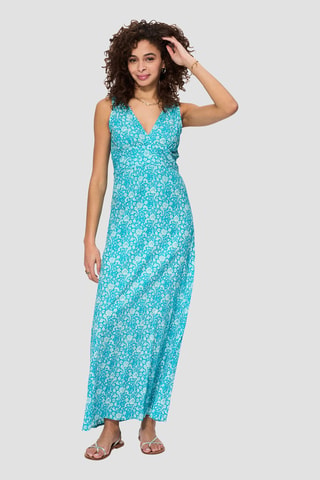 Robe longue - Blanc et bleu
