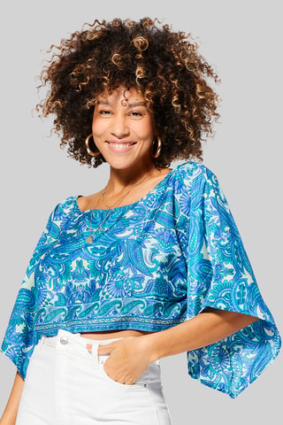 Top - Bleu et turquoise