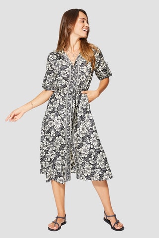 Robe chemise - Blanc et noir