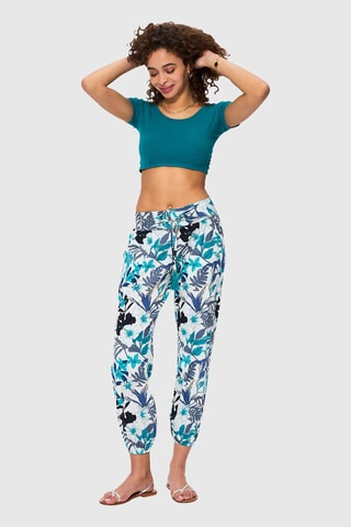 Pantalon droit - Blanc et bleu