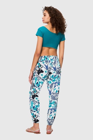 Pantalon droit - Blanc et bleu