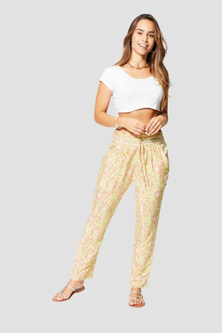 Pantalon - Vert, jaune et rose
