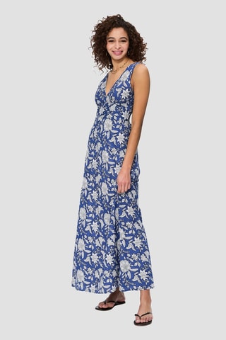 Robe longue - Blanc et bleu