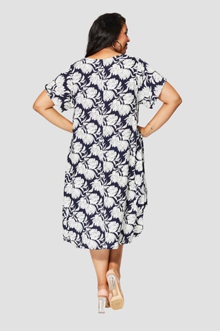 Robe longue - Blanc et bleu