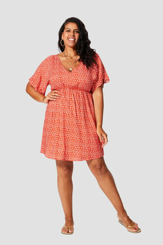 Robe patineuse - Blanc et orange