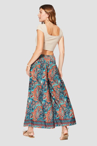 Pantalon palazzo - Bleu