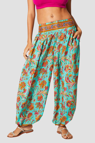 Pantalon - Bleu, vert et jaune