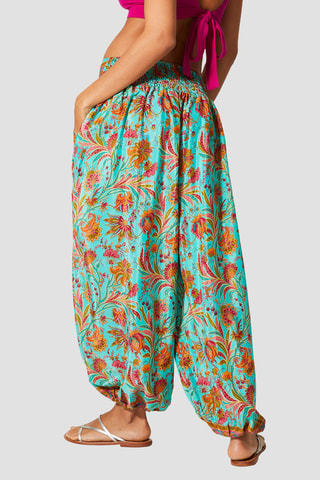 Pantalon - Bleu, vert et jaune