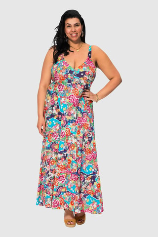 Robe longue - Bleu et violet