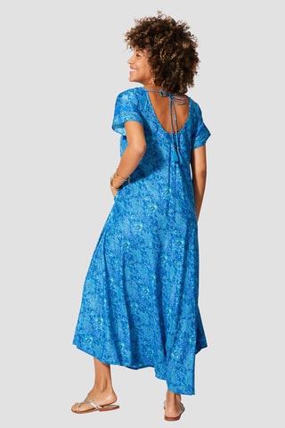 Robe longue - Blanc et bleu