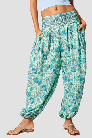 Pantalon - Blanc, bleu et vert