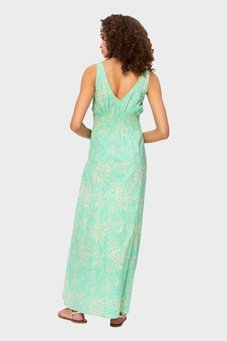 Robe longue - Beige et vert