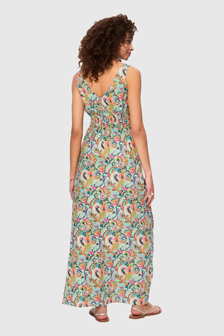 Robe longue - Bleu et vert