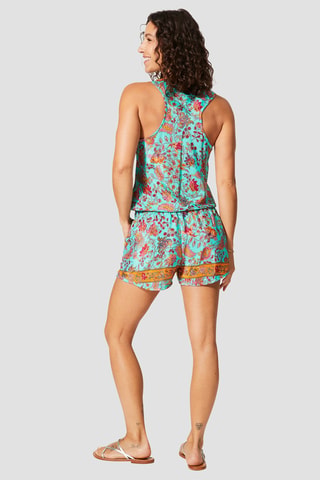 Combishort - Turquoise, rose et jaune