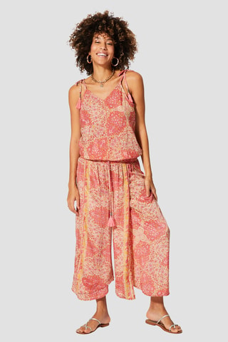 Combinaison - Rose, beige clair et jaune