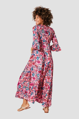 Robe empire longue - Rose, violet et bleu