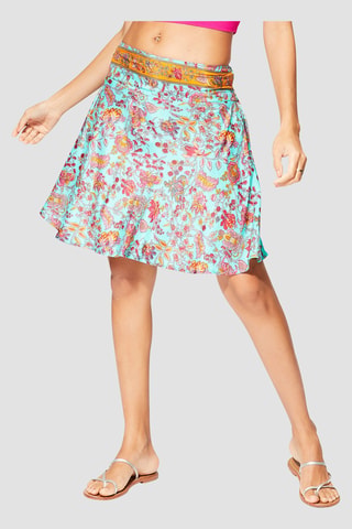 Jupe - Turquoise, rose et jaune