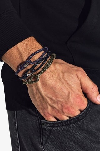 3 pulseras - Azul marino y caqui
