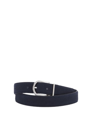 Cinturón reversible de piel de serraje - Azul