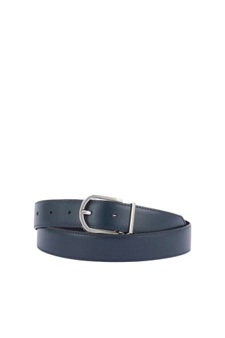 Cinturón reversible de piel de serraje - Azul