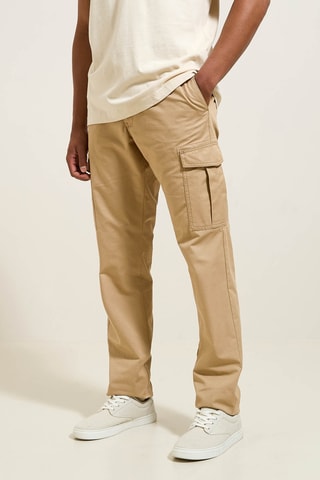 Pantalón cargo recto - Beige