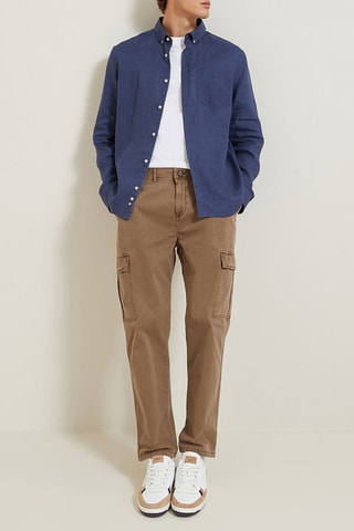 Pantalón cargo loose - Beige